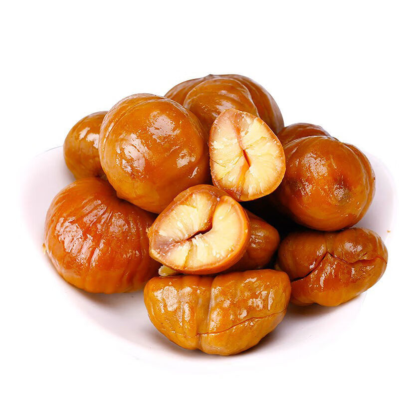 刚出锅的糖炒毛栗子特写