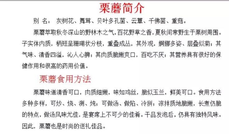 栗蘑特级