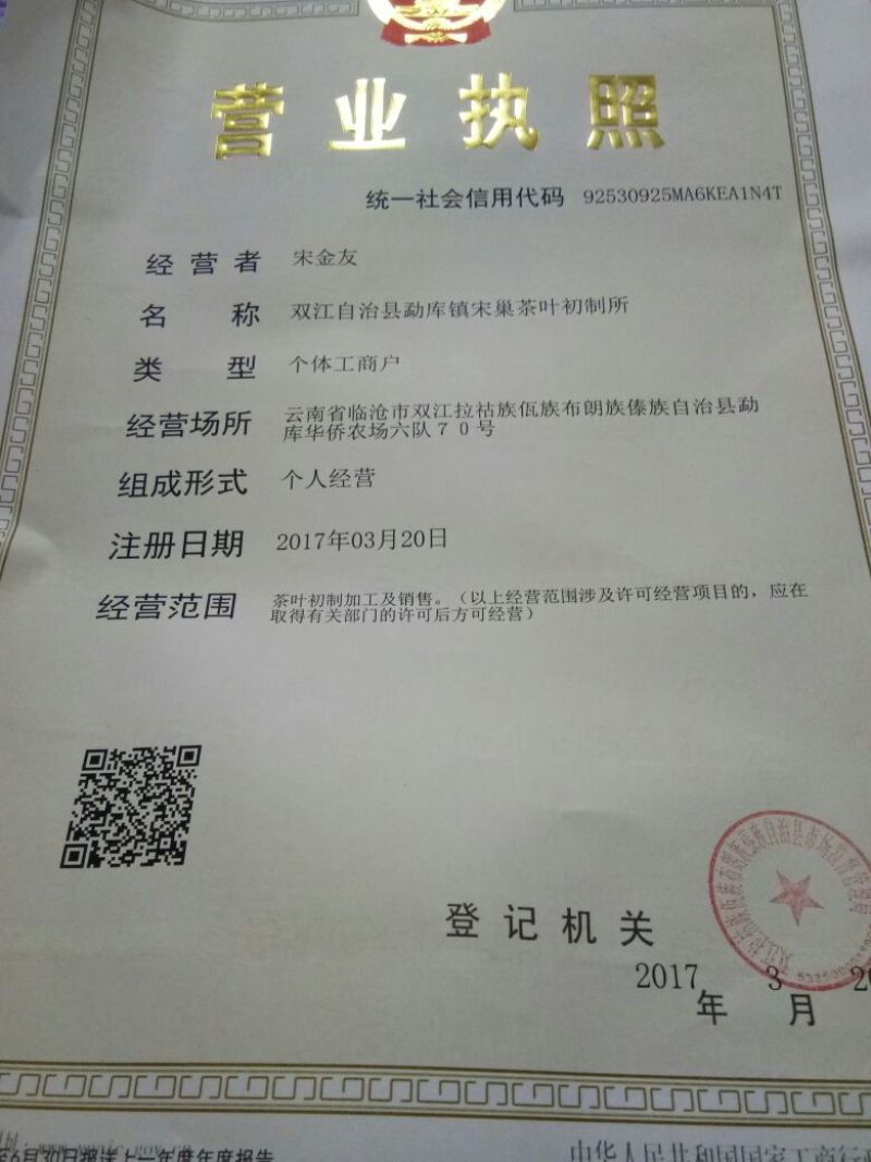 2020年头春，大雪山古树普洱生茶，250/饼