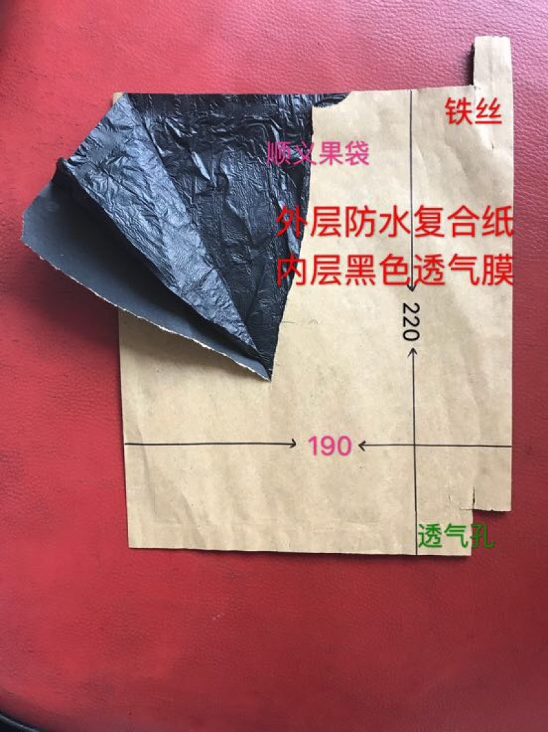 梨袋大号晚秋黄梨套袋18×22双层，外黄内黑