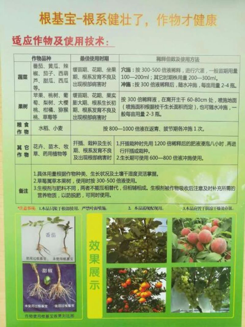 潍坊奥丰海藻生根剂根基宝蔬菜果树生根壮根促进生长扎根