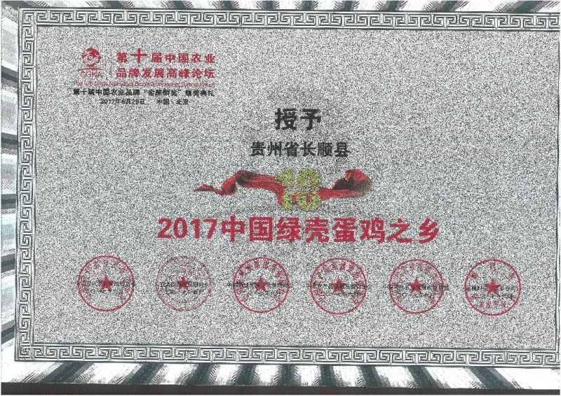 长顺绿壳鸡蛋(地理标志产品)