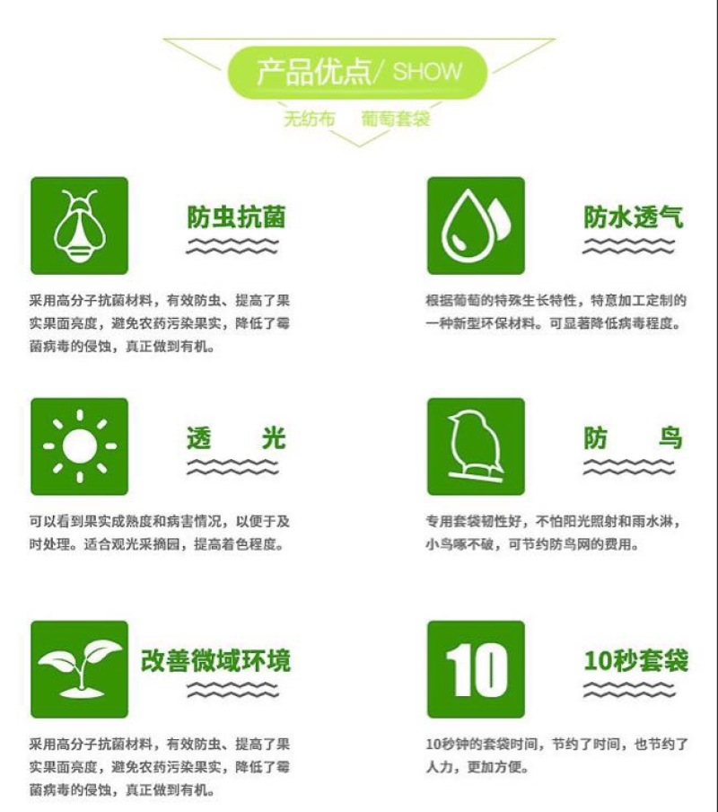 葡萄袋实际规格是30×40的无纺布葡萄套袋
