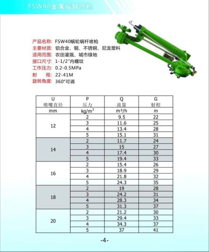 农业喷灌喷枪，雾化远程喷枪