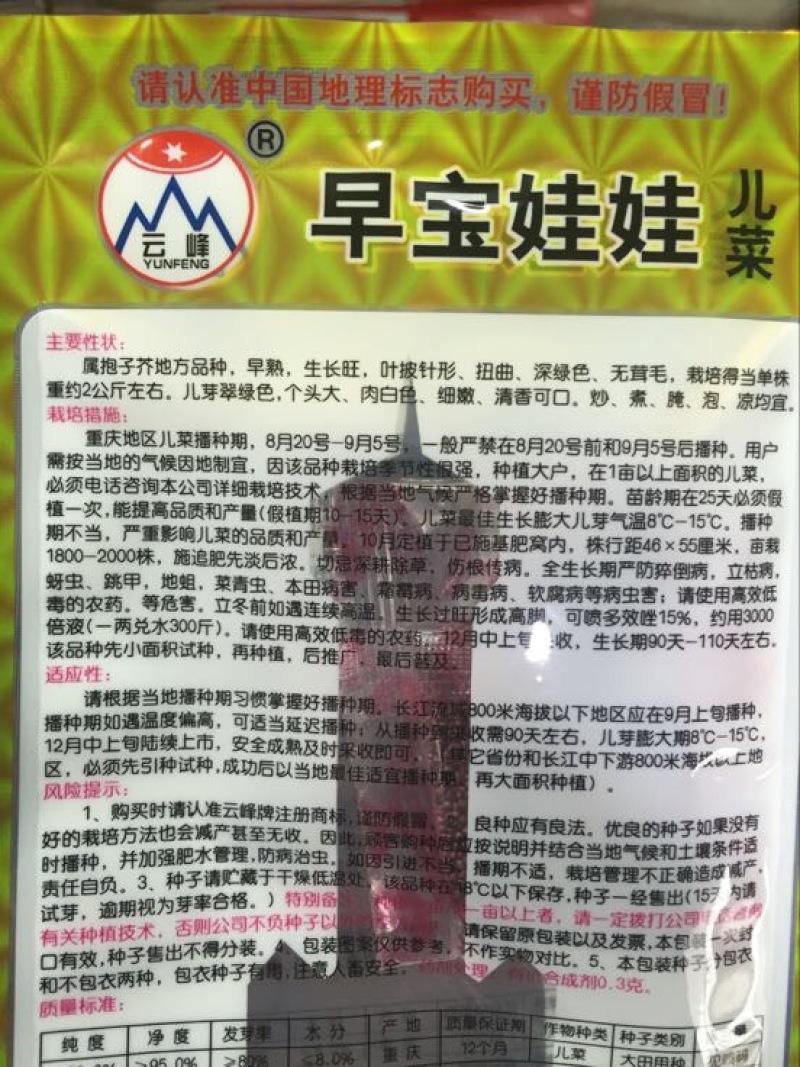 娃娃菜种子97%以上
