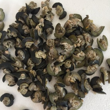 天然绿色褐云玛瑙黑蜗牛肉