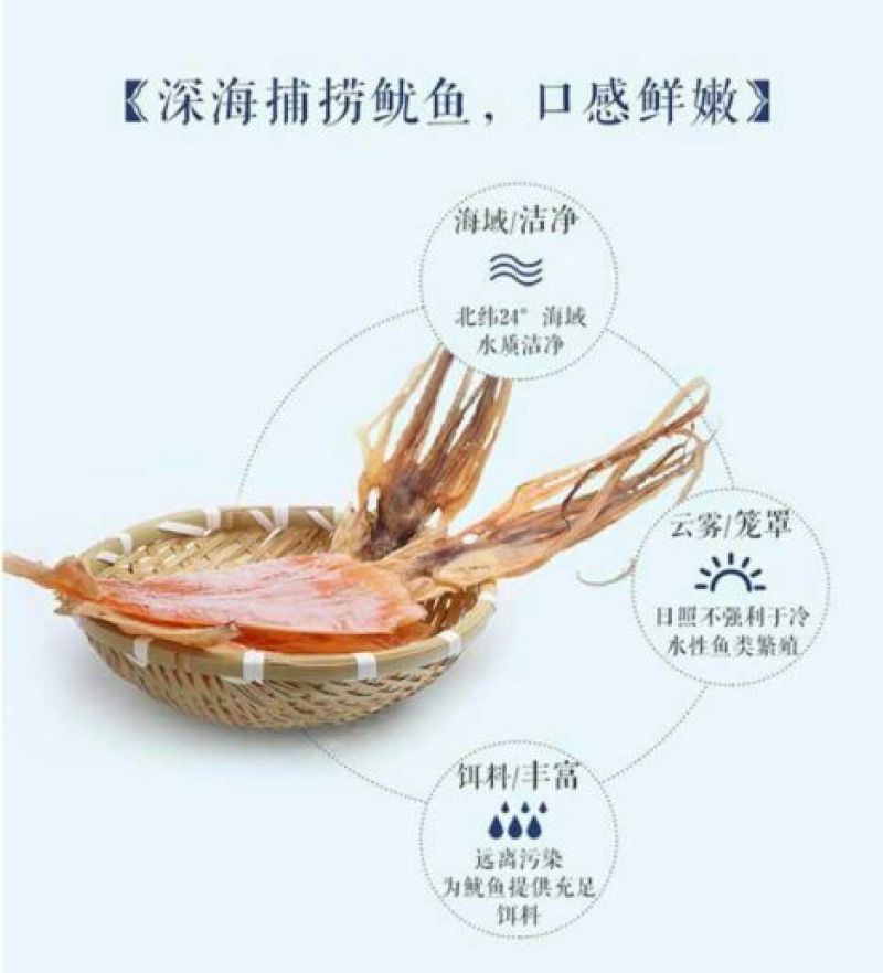深海捕捞淡晒鱿鱼干！