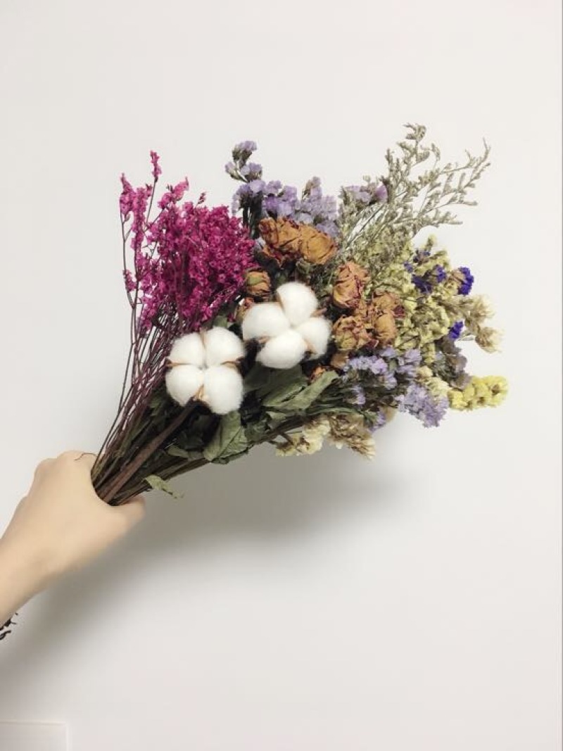 勿忘我干花混搭，勿忘我，水晶花，玫瑰，情人草等