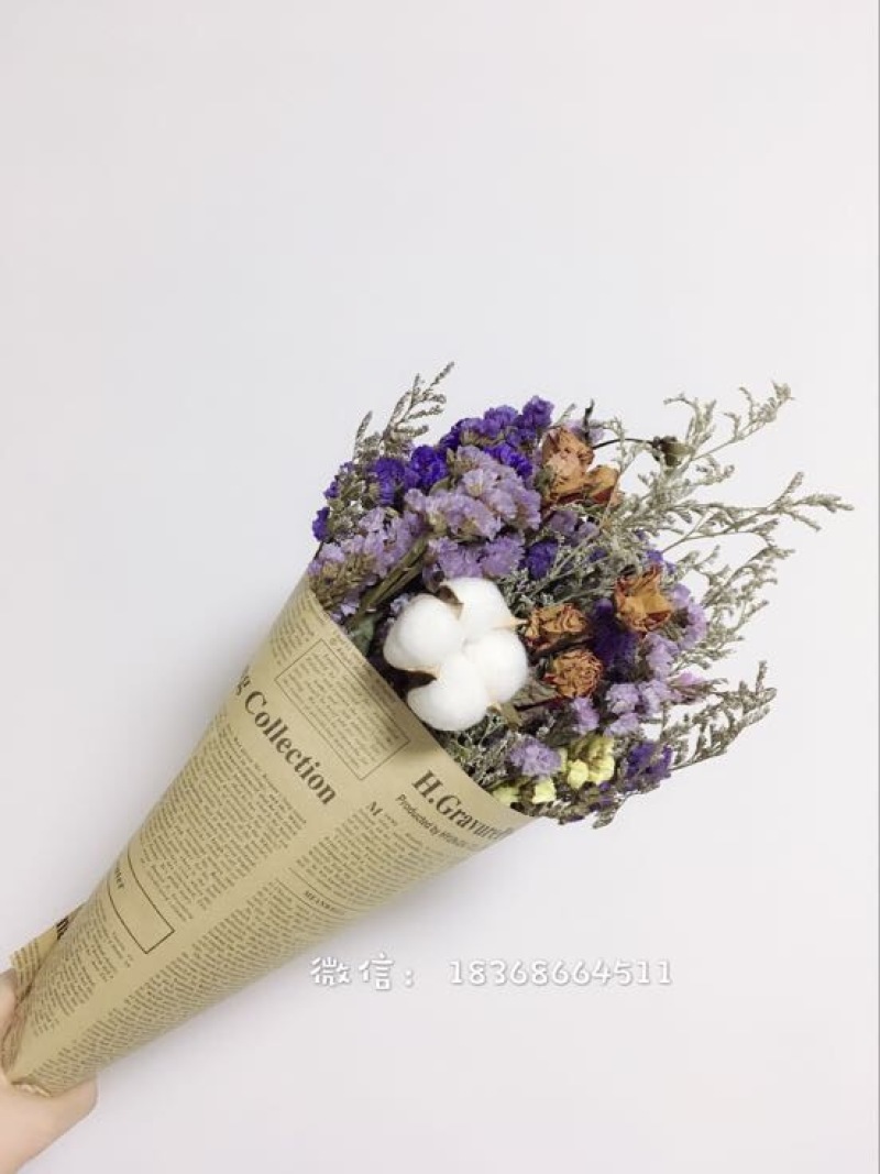 勿忘我干花混搭，勿忘我，水晶花，玫瑰，情人草等