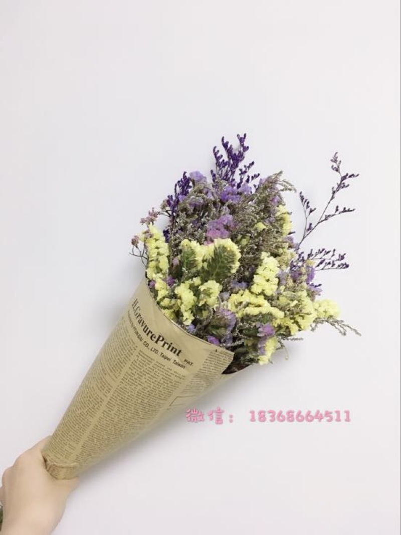 勿忘我干花混搭，勿忘我，水晶花，玫瑰，情人草等