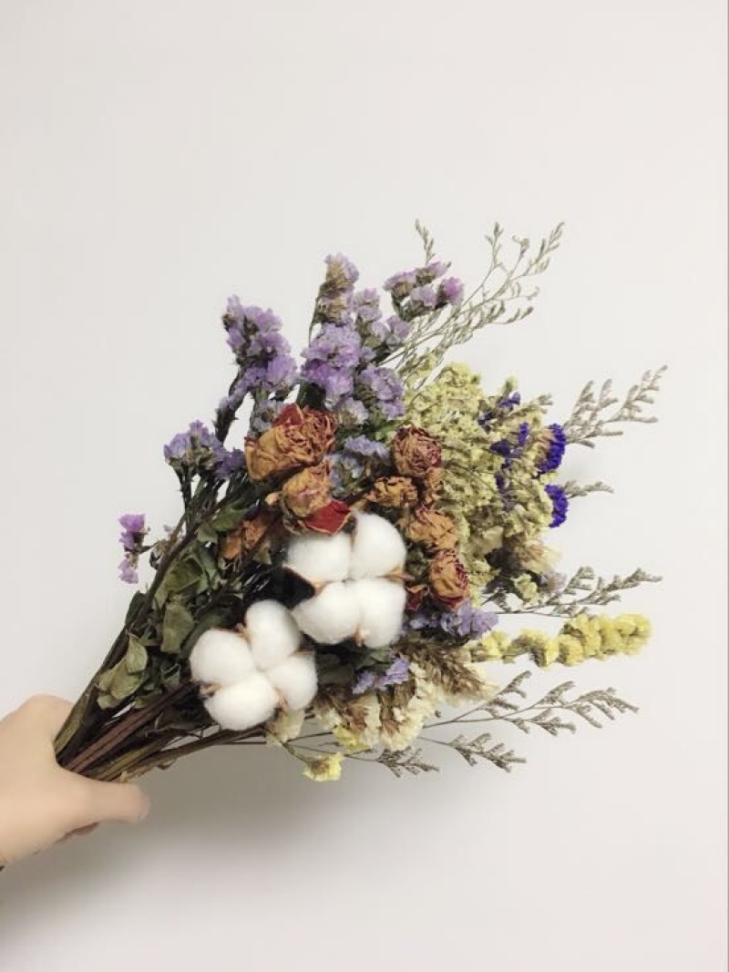 勿忘我干花混搭，勿忘我，水晶花，玫瑰，情人草等
