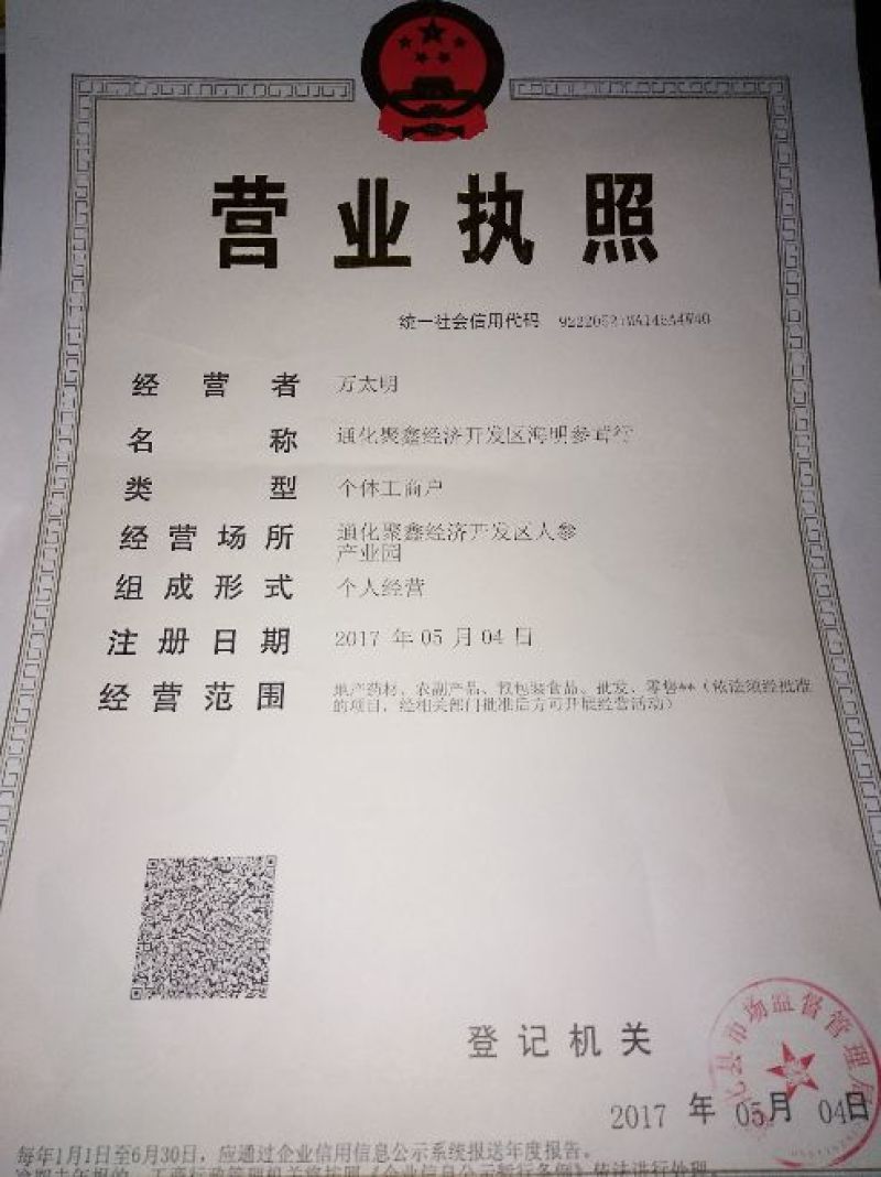 长白山人参林下山参礼盒泡酒参