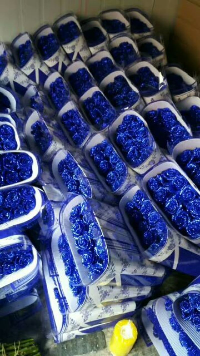 鲜花礼盒，蓝色妖姬38一盒，8盒起批