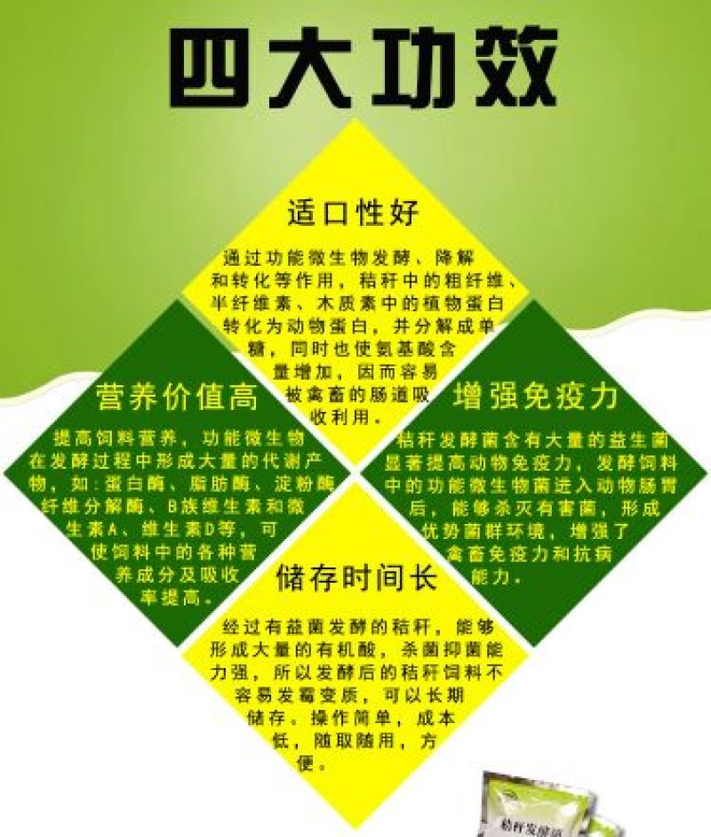 玉米秸秆发酵剂青储桔杆养牛黄贮发效剂发孝牧草养羊