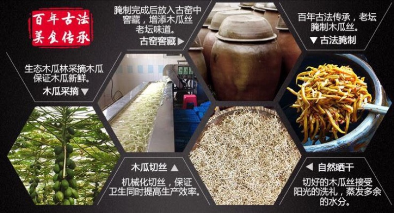 木瓜香辣木瓜条半斤一瓶