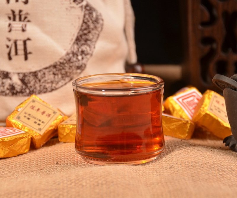普洱茶熟茶03年普洱茶小金砖布袋装
