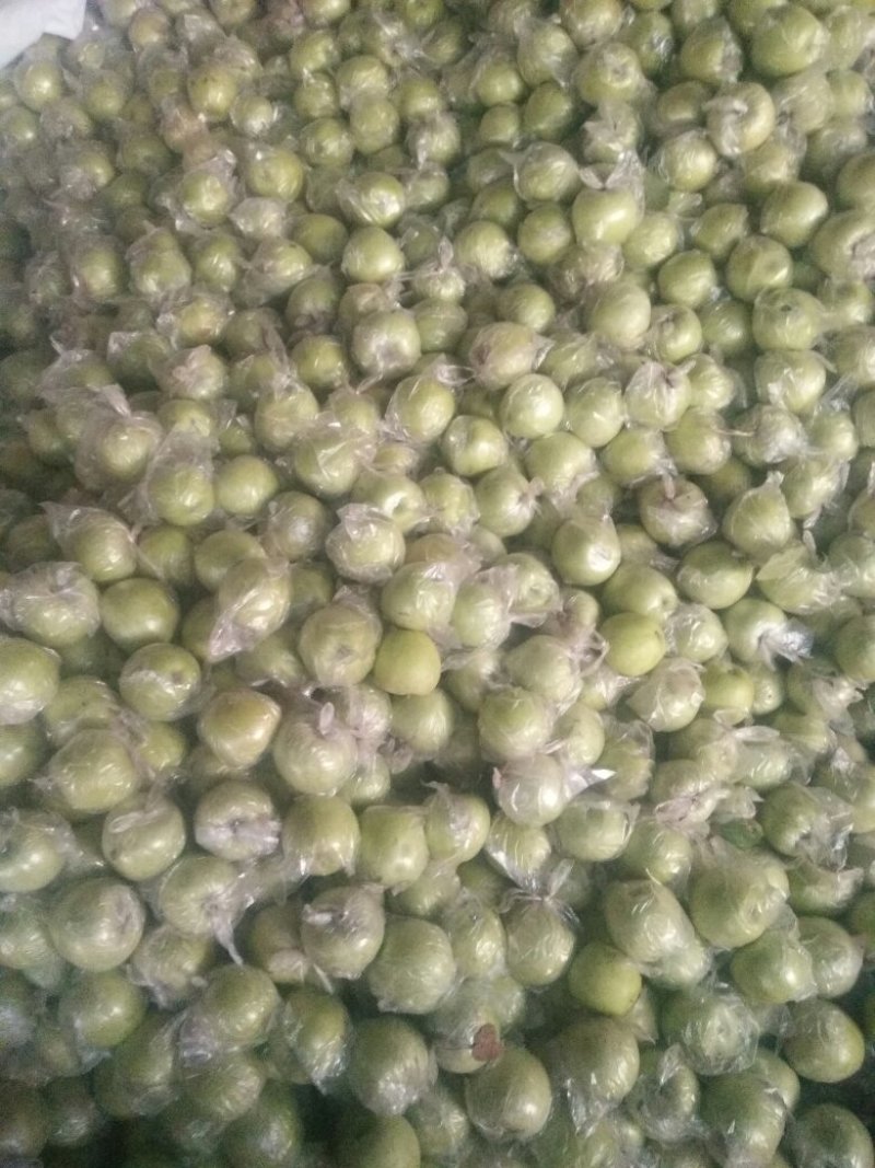 王林苹果大量上市中，个头大小均匀，果面光滑细致。