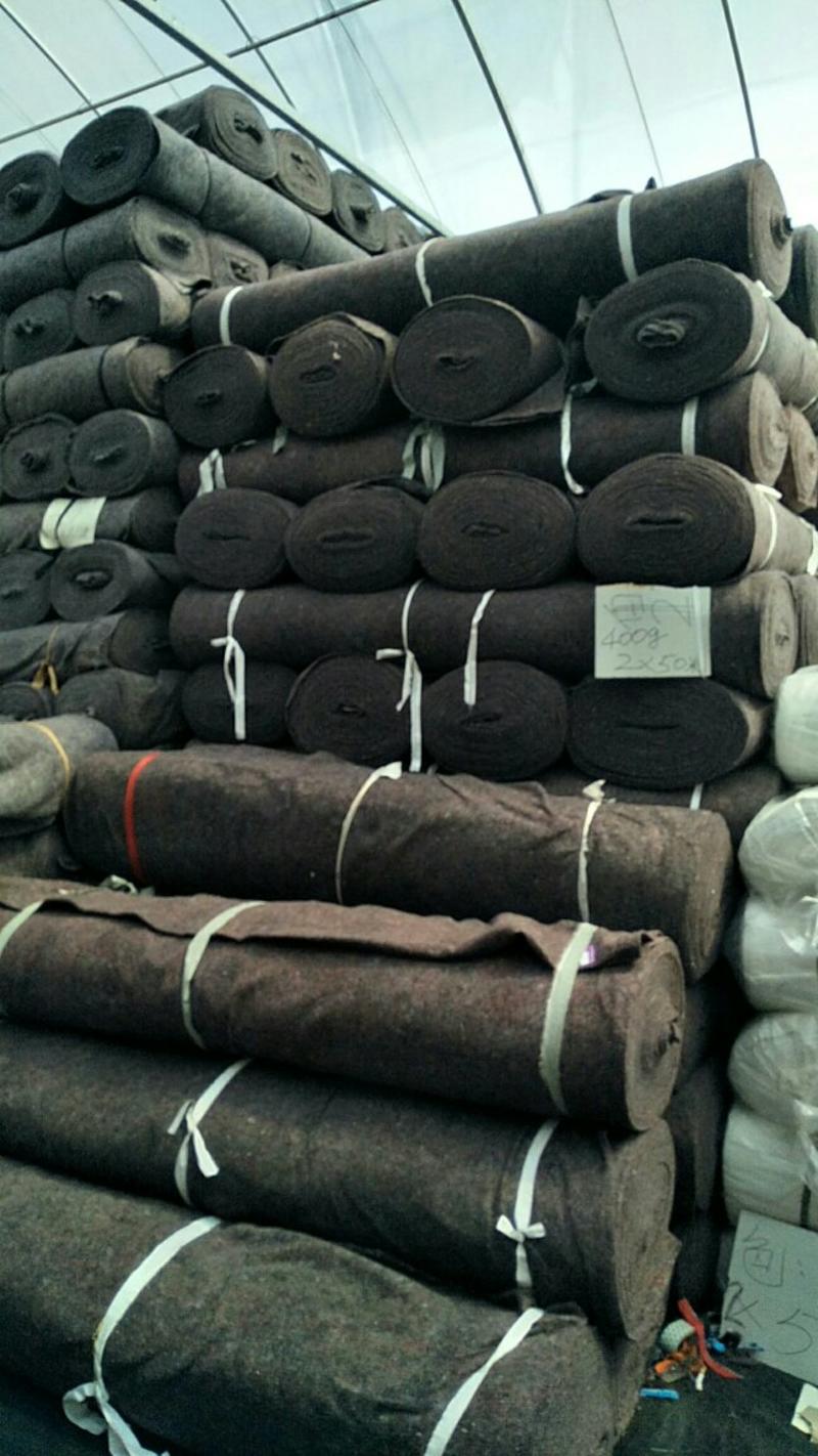 土工布毛毡公路养护毯黑心棉工程布保湿大棚防寒家具包装毯无