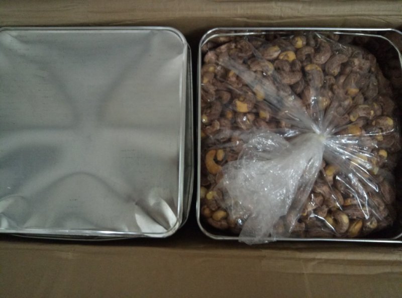 茂叶W210带皮腰果紫衣腰果10kg/桶2桶/箱