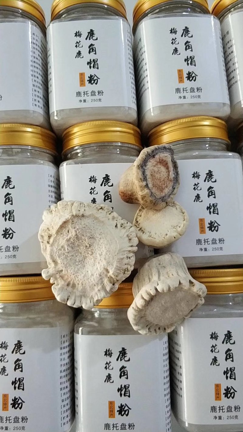 鹿角帽双阳鹿角粉磨粉梅花鹿鹿托盘250克一瓶包邮