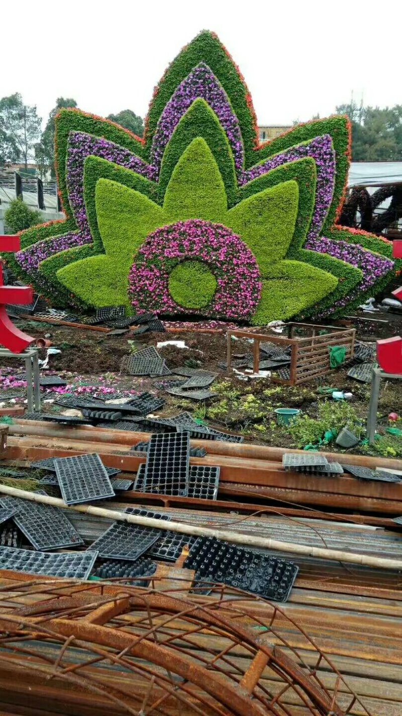 花海造型，五色草造型，假草皮造型，人物造型，动物造型制作