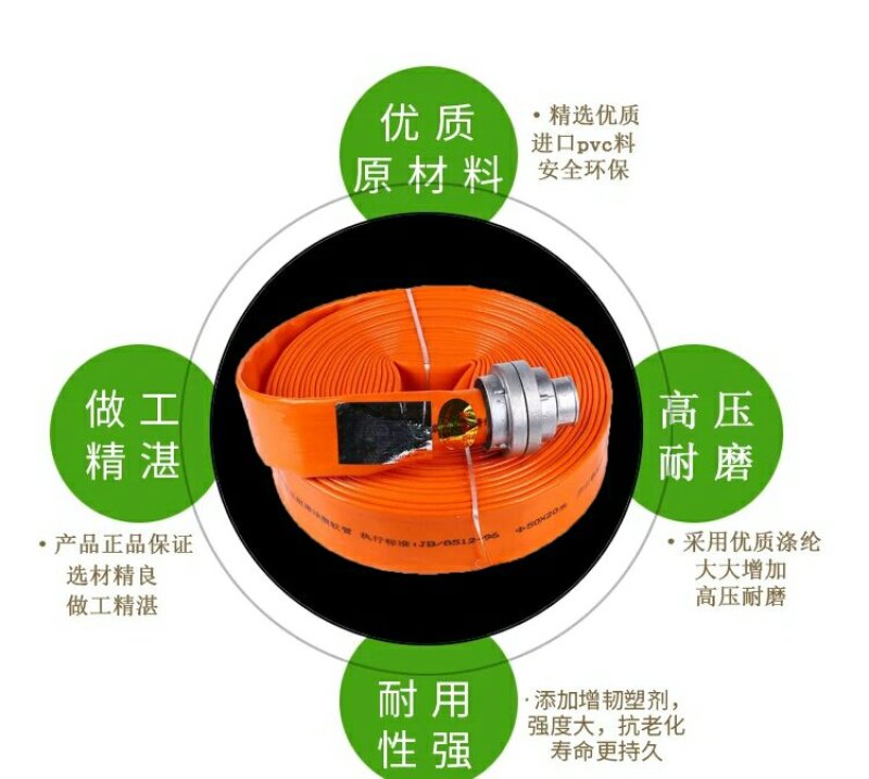 唐唐农用灌溉涂塑蓝水带PVC塑料喷灌水带