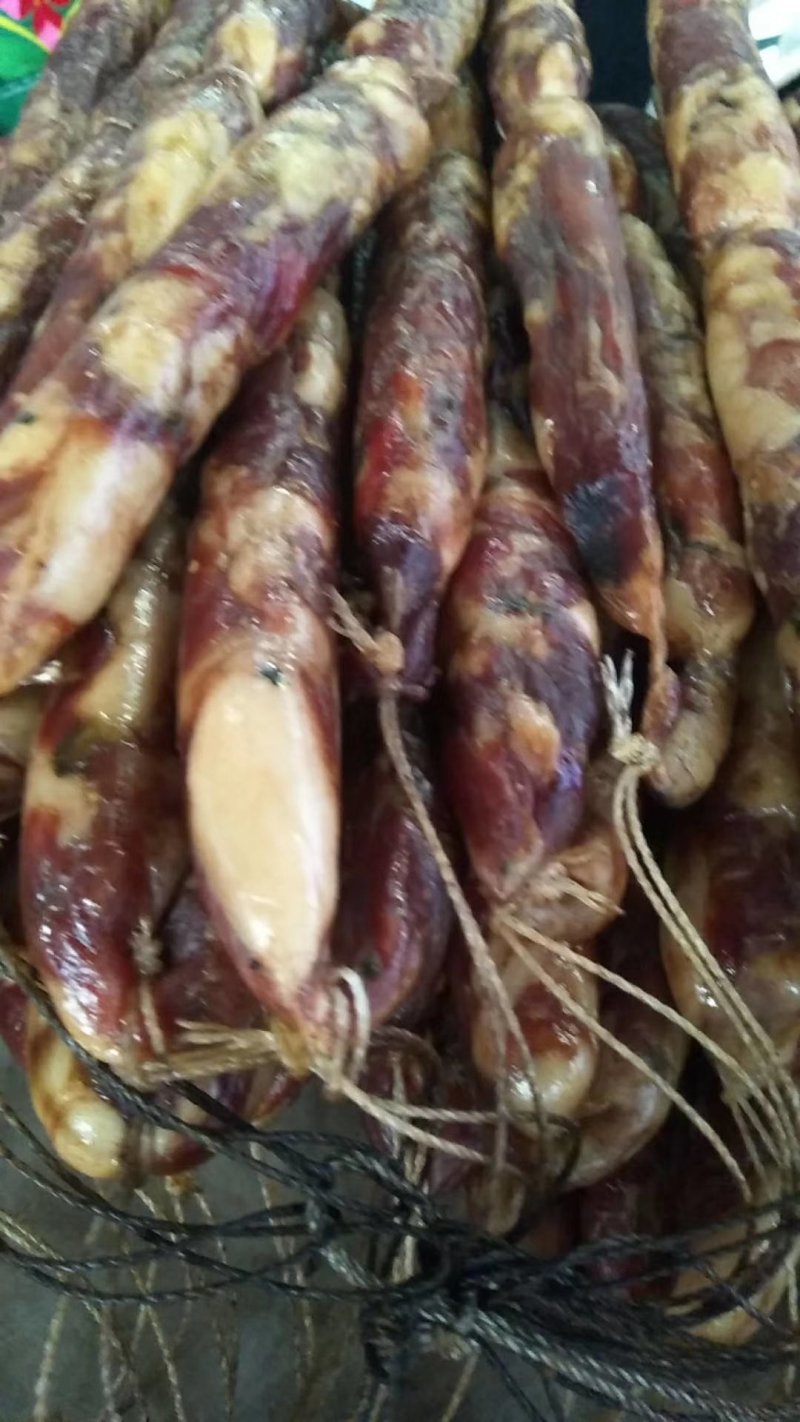 野生天麻，六月椒(花椒)，香肠