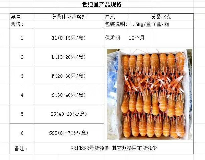 船冻莫桑比克海鳌虾！源头货！价格实在！