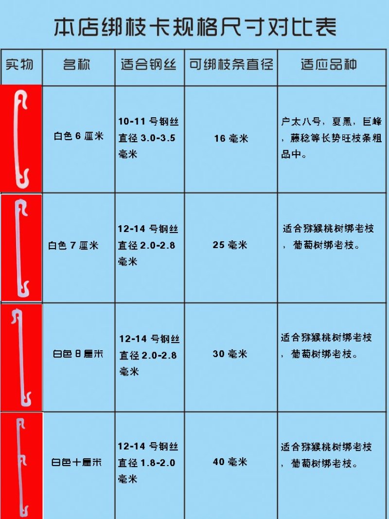 黑色宽头65毫米长绑枝卡绑枝卡扣绑蔓卡子绑枝卡扣枝条卡子