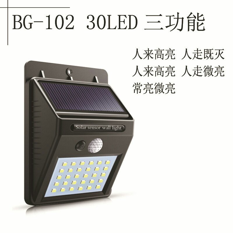 太阳能LED户外人体感应光控壁灯街道庭院农场照明