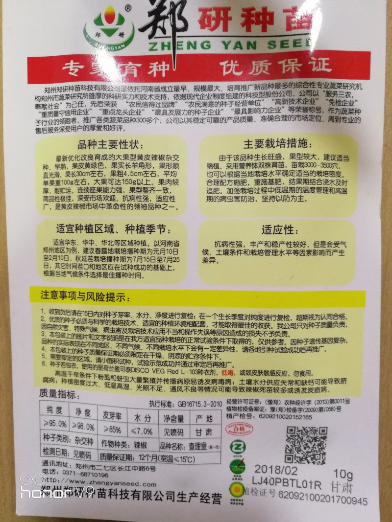 【精】郑研查理黄皮辣椒种子，皇鼎六号，苏润大椒