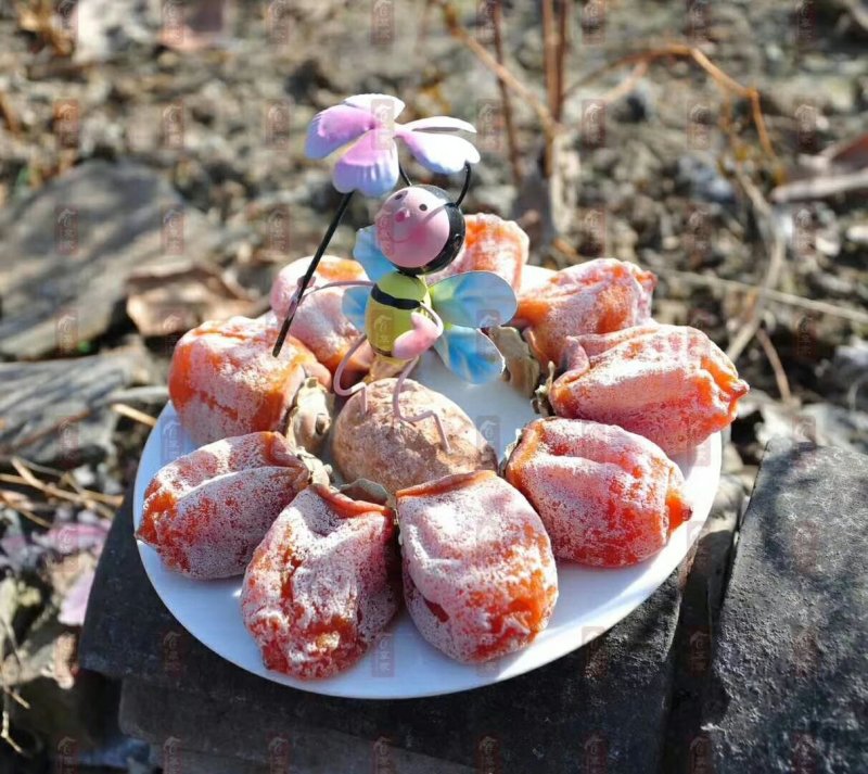 富平柿饼吊饼，自然霜降柿饼
