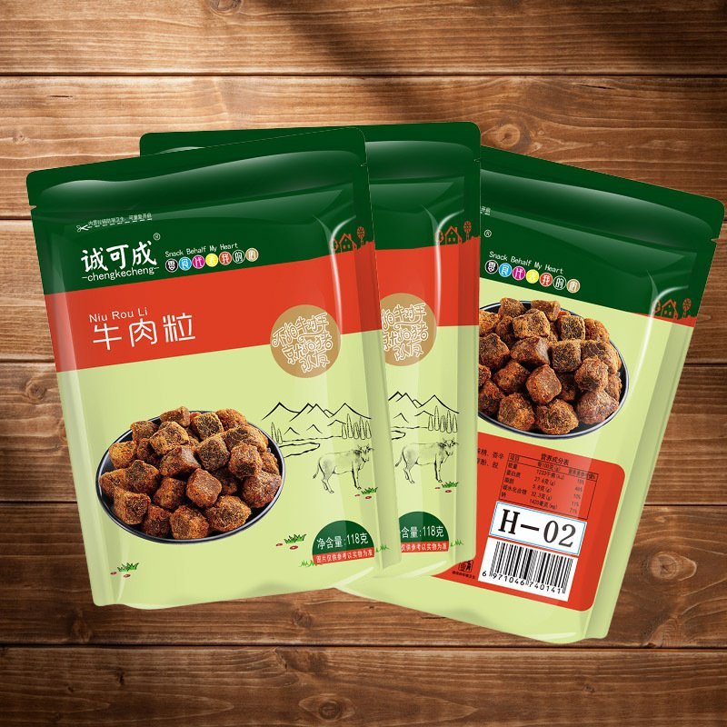 新货五香沙爹香辣XO手撕牛肉粒118g牛肉干批发代理h