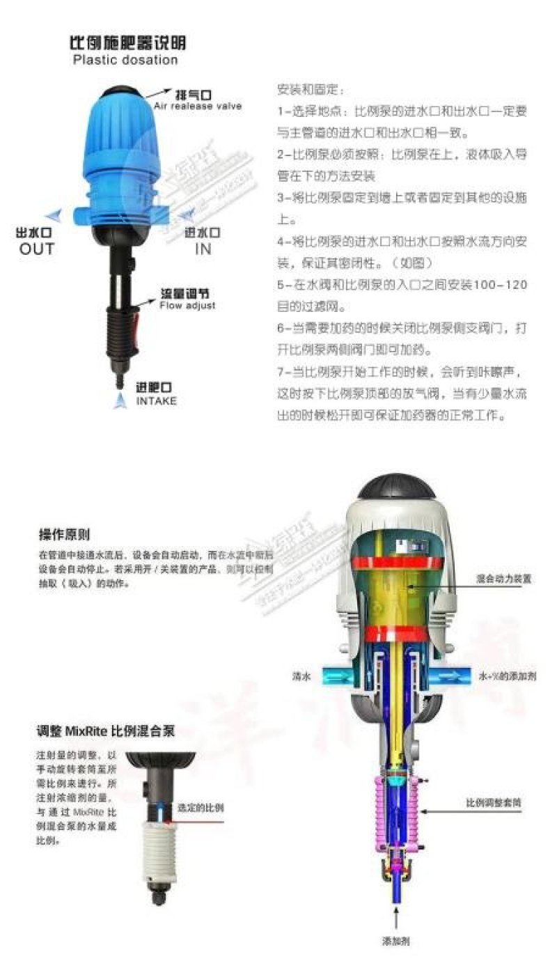 施肥器比例施肥器农田灌溉水肥一体化专用施肥泵