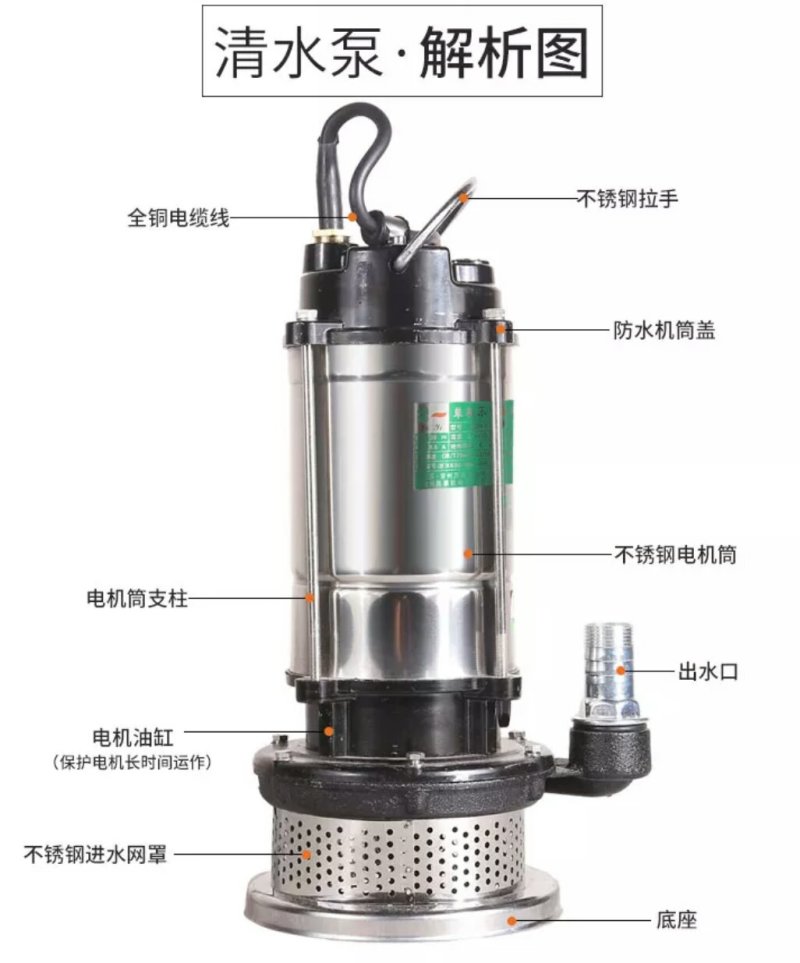 水泵潜水泵220V家用自吸高扬程抽水泵农用排污泵灌溉
