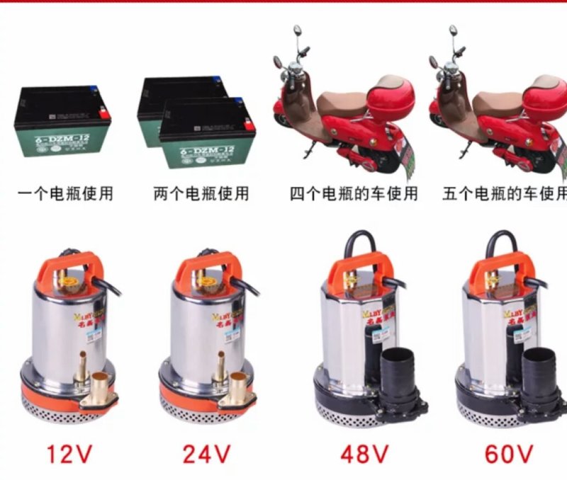 水泵直流潜水泵电瓶电动车家用农用抽水机12V24v48V