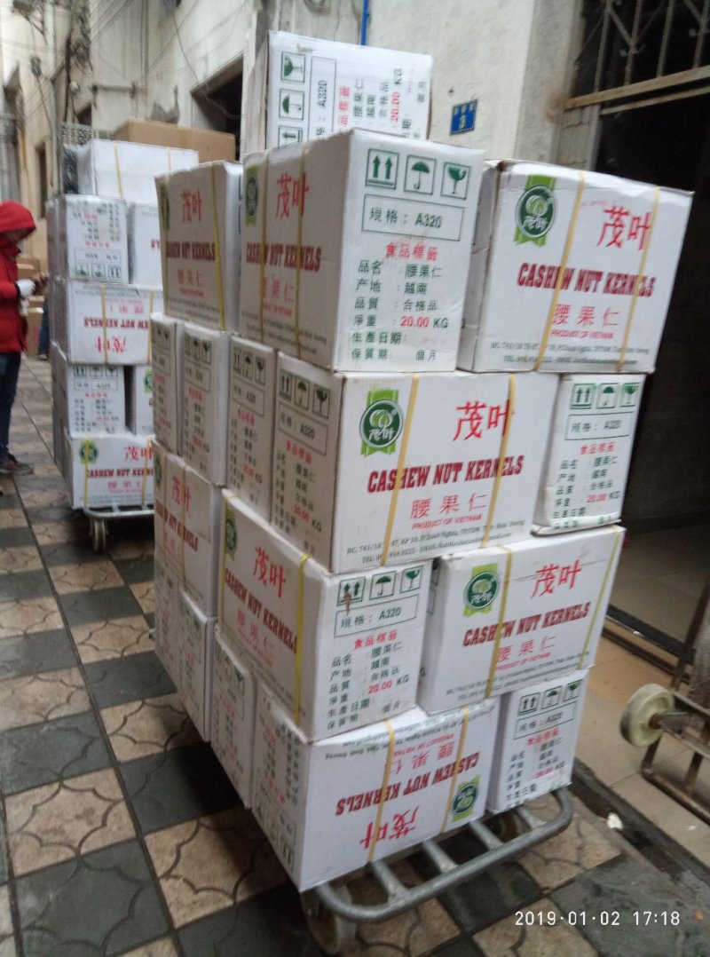 茂叶A320带皮腰果紫衣腰果10kg/桶2桶/箱
