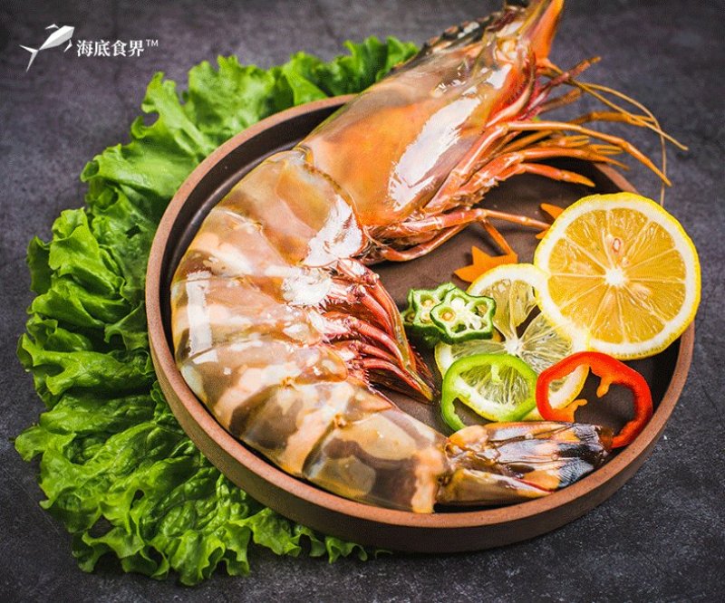 一头一斤虎虾礼盒两只一斤草虾礼盒