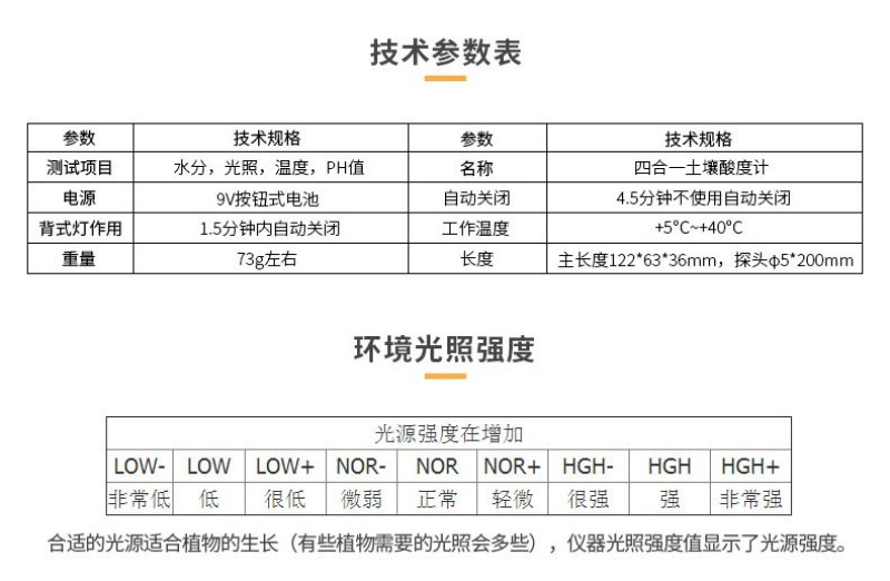 四合一土壤检测仪器〈包邮〉