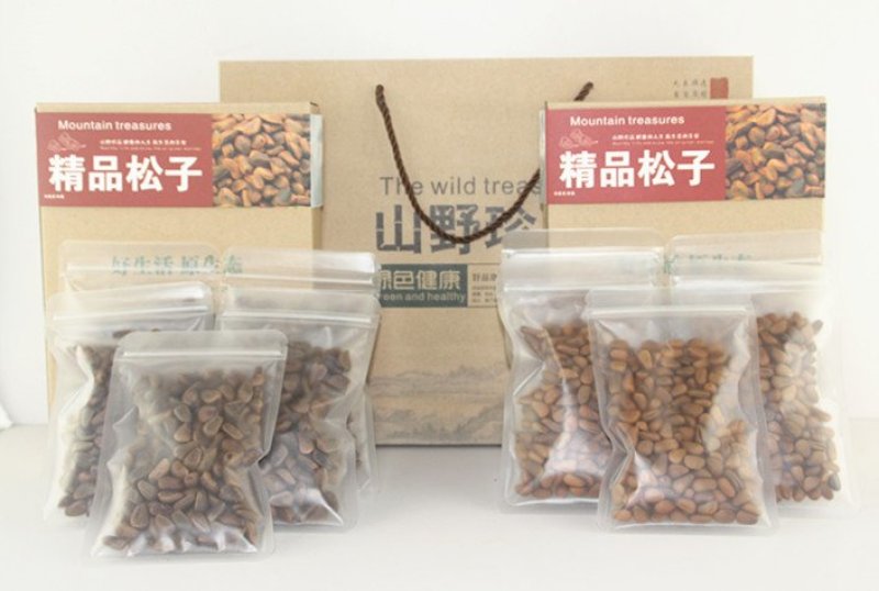 东北野生松子，笨炒开口，散装，礼盒装