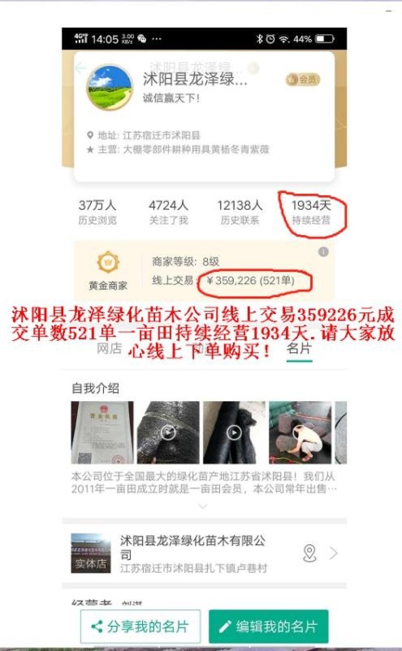 合欢树可视频看货选货一亩田线上交易下单购买包邮发货