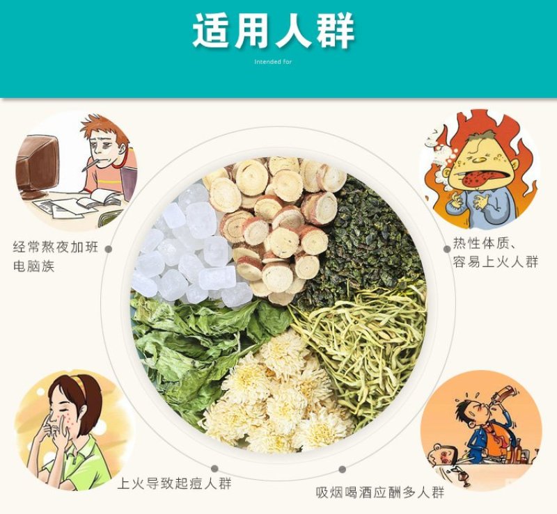 组合花茶清心去火茶降火茶去肝火旺盛下火茶菊花茶清火茶薄荷