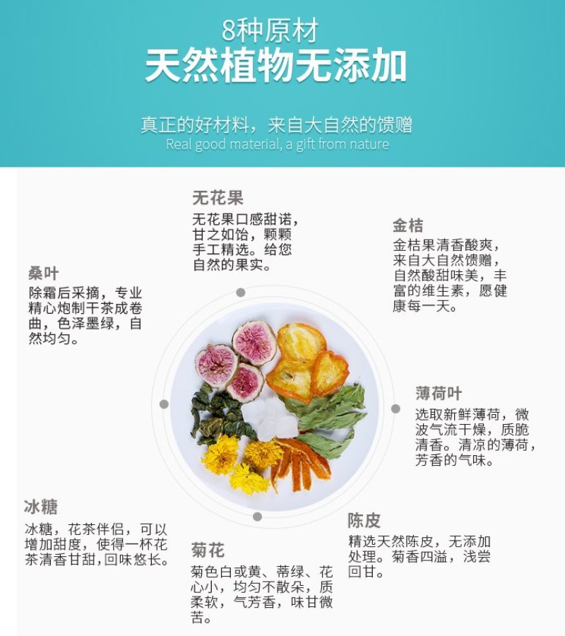 无花果薄荷茶提神去清心火口臭口气吸烟组合花草茶凉茶