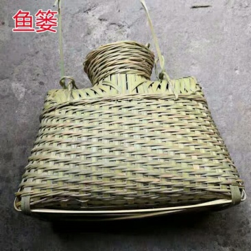 广东特色鱼篓传统手工竹编黄鳝青蛙螃蟹背篓舞台道具