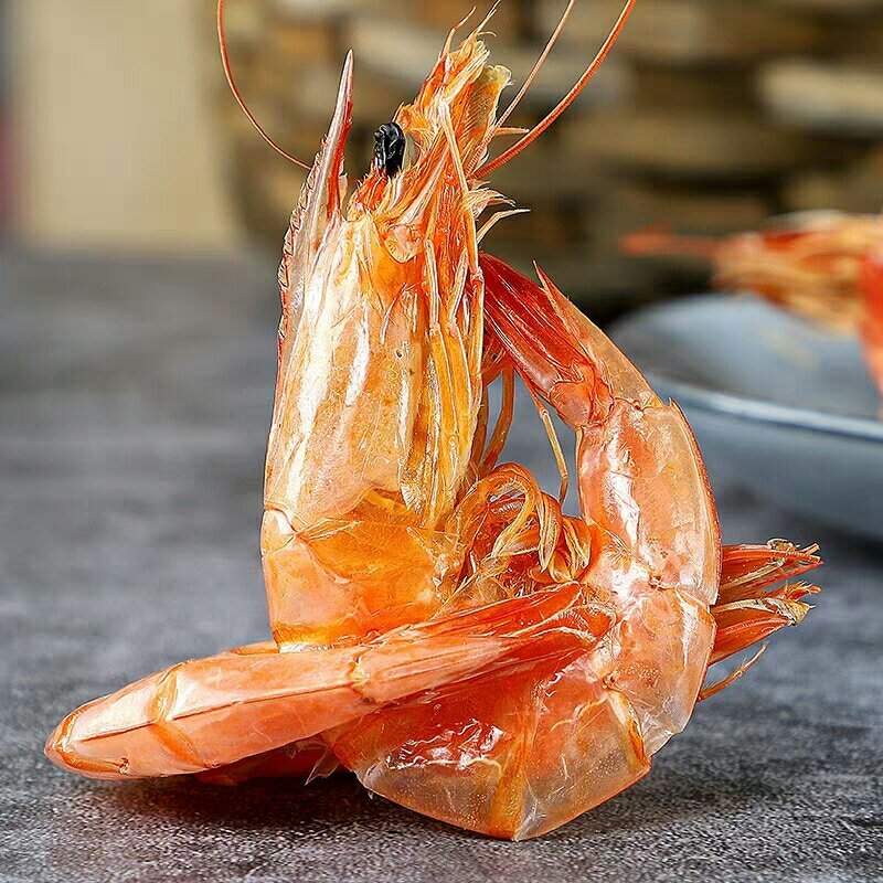 自家晒的虾干，美味可口！
