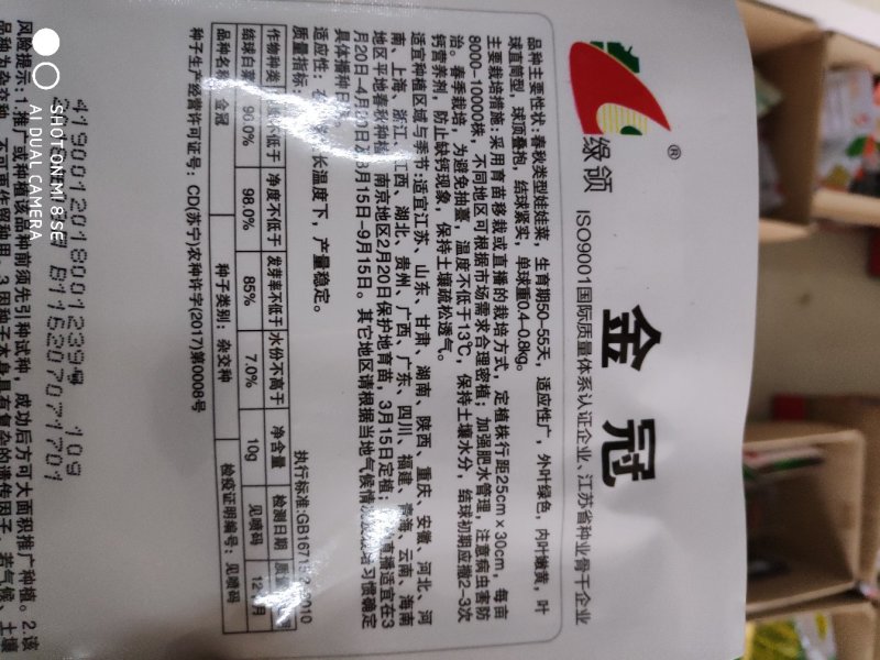 娃娃菜种子绿领金冠娃娃菜