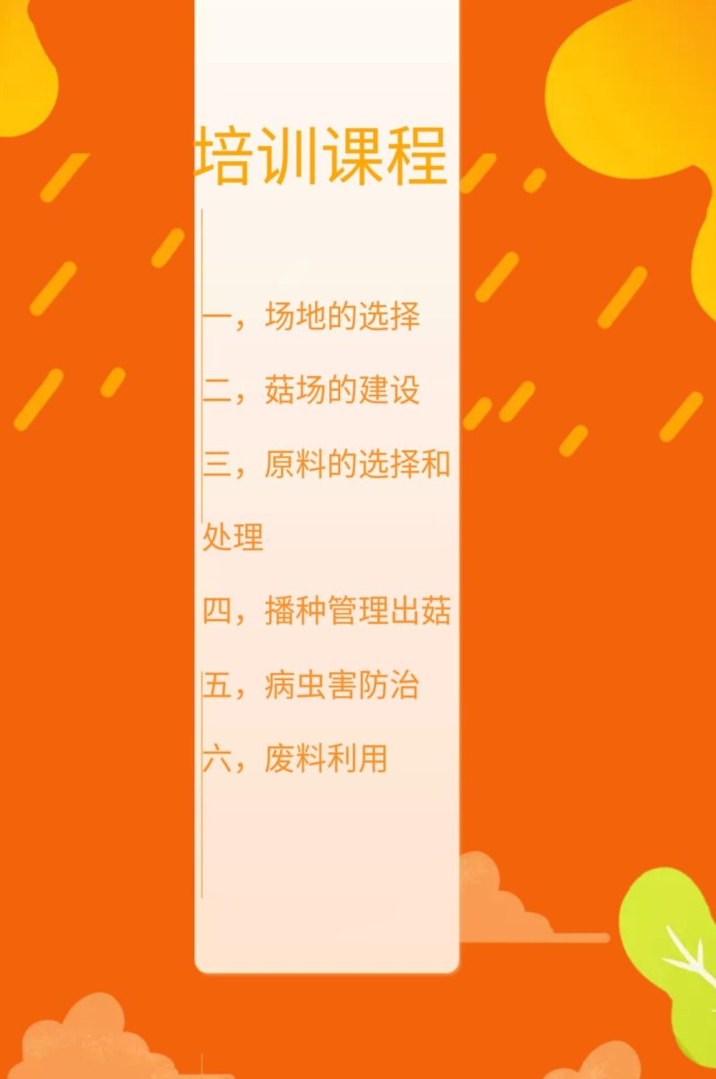 食用菌草菇栽培技术培训班常年招生
