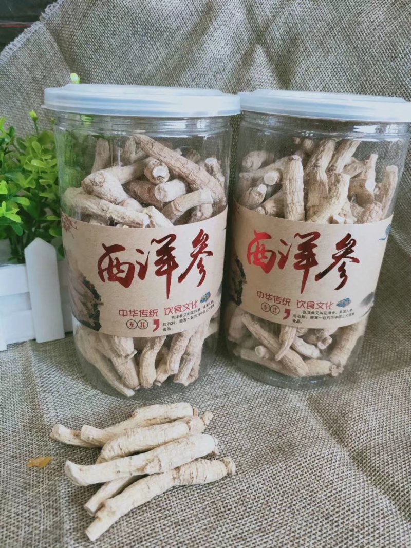 长白山人参干品各种规格西洋参粒头，参条，80元/罐/半斤