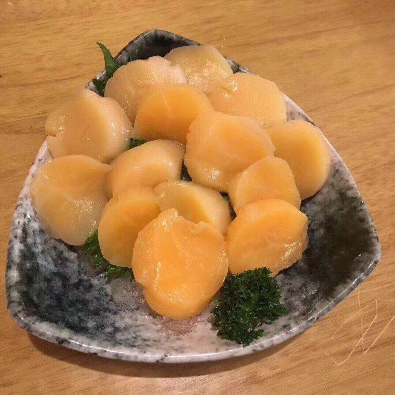 帆立贝扇贝大贝柱新鲜刺身冰镇料理店优质食材