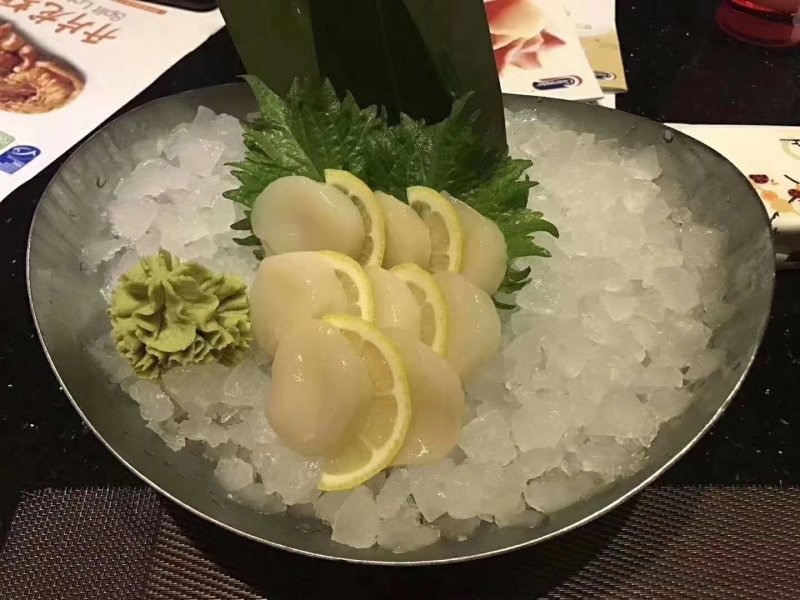 帆立贝扇贝大贝柱新鲜刺身冰镇料理店优质食材